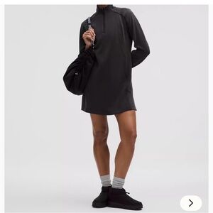 NWT Lululemon Softstreme Half-Zip Mini Dress - Black - Size Large